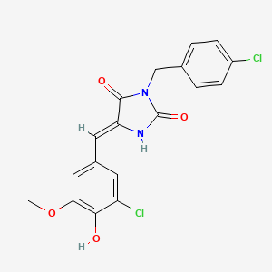 3-(4-chlorobenzyl)-5-(3-chloro-4-hydroxy-5-methoxybenzylidene)-2,4-imidazolidinedione