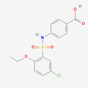 molecular formula C15H14ClNO5S B497958 4-{[(5-Chloro-2-ethoxyphenyl)sulfonyl]amino}benzoic acid CAS No. 927637-85-2