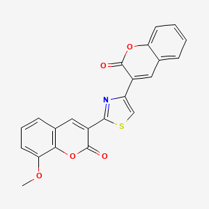 molecular formula C22H13NO5S B4979598 8-methoxy-3-[4-(2-oxo-2H-chromen-3-yl)-1,3-thiazol-2-yl]-2H-chromen-2-one 