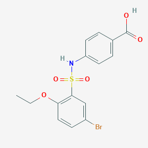 molecular formula C15H14BrNO5S B497960 4-(5-Bromo-2-ethoxybenzenesulfonamido)benzoic acid CAS No. 327086-78-2