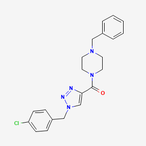 molecular formula C21H22ClN5O B4979608 1-benzyl-4-{[1-(4-chlorobenzyl)-1H-1,2,3-triazol-4-yl]carbonyl}piperazine 