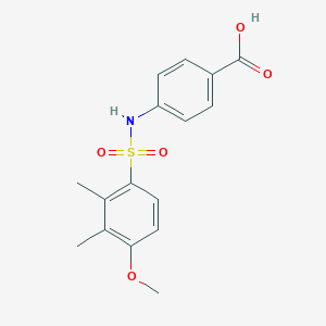 molecular formula C16H17NO5S B497961 4-{[(4-Methoxy-2,3-dimethylphenyl)sulfonyl]amino}benzoic acid CAS No. 927637-87-4