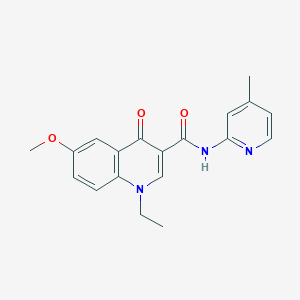 molecular formula C19H19N3O3 B4979616 1-ethyl-6-methoxy-N-(4-methyl-2-pyridinyl)-4-oxo-1,4-dihydro-3-quinolinecarboxamide 
