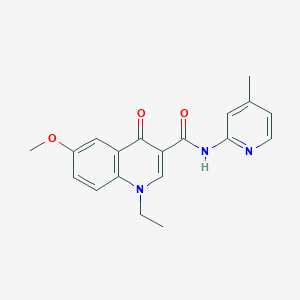 1-ethyl-6-methoxy-N-(4-methyl-2-pyridinyl)-4-oxo-1,4-dihydro-3-quinolinecarboxamide