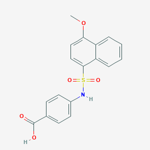 molecular formula C18H15NO5S B497962 4-{[(4-Methoxynaphthyl)sulfonyl]amino}benzoic acid CAS No. 927637-90-9