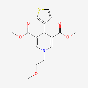 molecular formula C16H19NO5S B4979622 dimethyl 1-(2-methoxyethyl)-4-(3-thienyl)-1,4-dihydro-3,5-pyridinedicarboxylate 