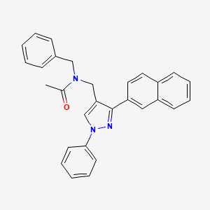 molecular formula C29H25N3O B4979627 N-benzyl-N-{[3-(2-naphthyl)-1-phenyl-1H-pyrazol-4-yl]methyl}acetamide 