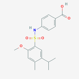 molecular formula C18H21NO5S B497964 4-[2-Methoxy-4-methyl-5-(propan-2-yl)benzenesulfonamido]benzoic acid CAS No. 927637-96-5