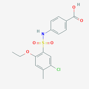 molecular formula C16H16ClNO5S B497965 4-{[(5-Chloro-2-ethoxy-4-methylphenyl)sulfonyl]amino}benzoic acid CAS No. 927637-99-8