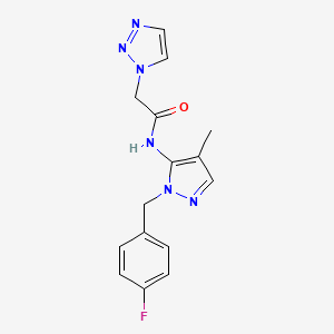 N-[1-(4-fluorobenzyl)-4-methyl-1H-pyrazol-5-yl]-2-(1H-1,2,3-triazol-1-yl)acetamide