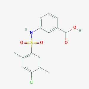 molecular formula C15H14ClNO4S B497970 3-{[(4-Chloro-2,5-dimethylphenyl)sulfonyl]amino}benzoic acid CAS No. 927638-11-7