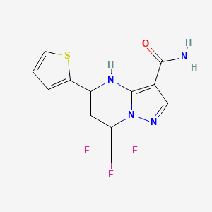 molecular formula C12H11F3N4OS B4979717 5-(2-thienyl)-7-(trifluoromethyl)-4,5,6,7-tetrahydropyrazolo[1,5-a]pyrimidine-3-carboxamide 