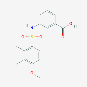 molecular formula C16H17NO5S B497973 3-{[(4-Methoxy-2,3-dimethylphenyl)sulfonyl]amino}benzoic acid CAS No. 915933-92-5