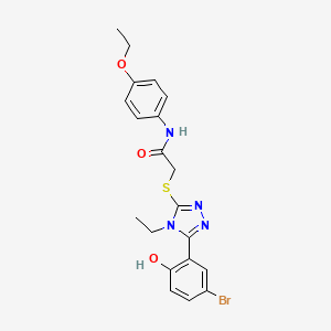 molecular formula C20H21BrN4O3S B4979734 2-{[5-(5-bromo-2-hydroxyphenyl)-4-ethyl-4H-1,2,4-triazol-3-yl]thio}-N-(4-ethoxyphenyl)acetamide 