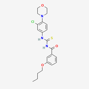 molecular formula C22H26ClN3O3S B4979741 3-butoxy-N-({[3-chloro-4-(4-morpholinyl)phenyl]amino}carbonothioyl)benzamide 