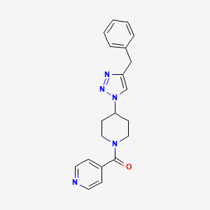 molecular formula C20H21N5O B4979744 4-{[4-(4-benzyl-1H-1,2,3-triazol-1-yl)-1-piperidinyl]carbonyl}pyridine trifluoroacetate 