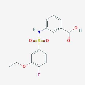 molecular formula C15H14FNO5S B497975 3-{[(3-Ethoxy-4-fluorophenyl)sulfonyl]amino}benzoic acid CAS No. 927638-23-1