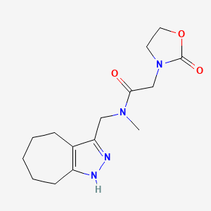 molecular formula C15H22N4O3 B4979760 N-(1,4,5,6,7,8-hexahydrocyclohepta[c]pyrazol-3-ylmethyl)-N-methyl-2-(2-oxo-1,3-oxazolidin-3-yl)acetamide trifluoroacetate 