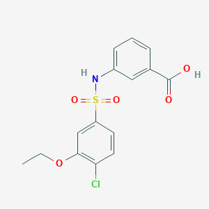 molecular formula C15H14ClNO5S B497977 3-{[(4-Chloro-3-ethoxyphenyl)sulfonyl]amino}benzoic acid CAS No. 927638-26-4