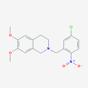 molecular formula C18H19ClN2O4 B4979781 2-(5-chloro-2-nitrobenzyl)-6,7-dimethoxy-1,2,3,4-tetrahydroisoquinoline 