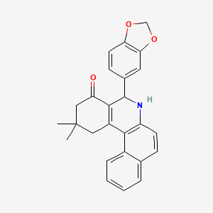 molecular formula C26H23NO3 B4979785 5-(1,3-benzodioxol-5-yl)-2,2-dimethyl-2,3,5,6-tetrahydrobenzo[a]phenanthridin-4(1H)-one 