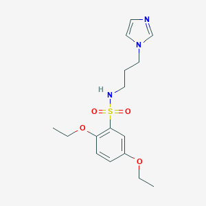 molecular formula C16H23N3O4S B497979 2,5-diethoxy-N-[3-(1H-imidazol-1-yl)propyl]benzenesulfonamide CAS No. 898640-91-0
