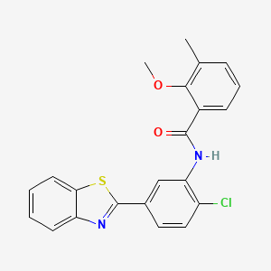 molecular formula C22H17ClN2O2S B4979804 N-[5-(1,3-benzothiazol-2-yl)-2-chlorophenyl]-2-methoxy-3-methylbenzamide 