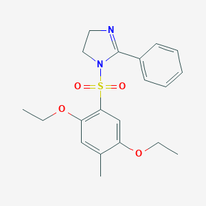 molecular formula C20H24N2O4S B497981 1-((2,5-diethoxy-4-methylphenyl)sulfonyl)-2-phenyl-4,5-dihydro-1H-imidazole CAS No. 898641-79-7