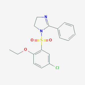 molecular formula C17H17ClN2O3S B497982 1-((5-chloro-2-ethoxyphenyl)sulfonyl)-2-phenyl-4,5-dihydro-1H-imidazole CAS No. 898641-81-1