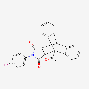 1-acetyl-17-(4-fluorophenyl)-17-azapentacyclo[6.6.5.0~2,7~.0~9,14~.0~15,19~]nonadeca-2,4,6,9,11,13-hexaene-16,18-dione