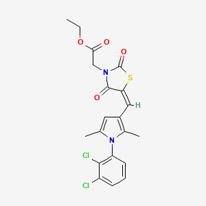 molecular formula C20H18Cl2N2O4S B4979833 ethyl (5-{[1-(2,3-dichlorophenyl)-2,5-dimethyl-1H-pyrrol-3-yl]methylene}-2,4-dioxo-1,3-thiazolidin-3-yl)acetate 