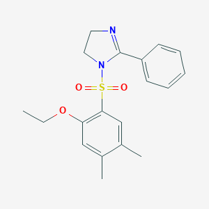 molecular formula C19H22N2O3S B497984 4,5-dimethyl-2-[(2-phenyl-4,5-dihydro-1H-imidazol-1-yl)sulfonyl]phenyl ethyl ether 