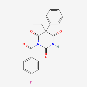 5-ethyl-1-(4-fluorobenzoyl)-5-phenyl-2,4,6(1H,3H,5H)-pyrimidinetrione
