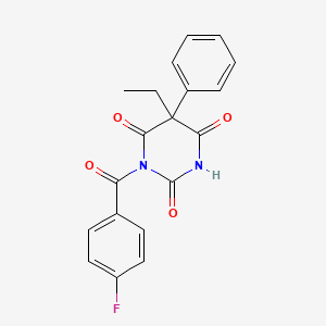 molecular formula C19H15FN2O4 B4979853 5-ethyl-1-(4-fluorobenzoyl)-5-phenyl-2,4,6(1H,3H,5H)-pyrimidinetrione 