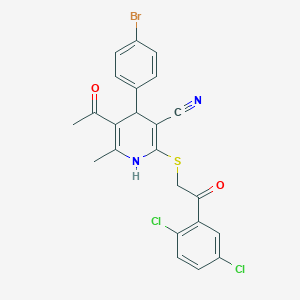 molecular formula C23H17BrCl2N2O2S B4979869 5-acetyl-4-(4-bromophenyl)-2-{[2-(2,5-dichlorophenyl)-2-oxoethyl]thio}-6-methyl-1,4-dihydro-3-pyridinecarbonitrile 