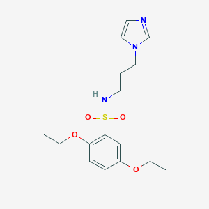 molecular formula C17H25N3O4S B497987 2,5-diethoxy-N-[3-(1H-imidazol-1-yl)propyl]-4-methylbenzenesulfonamide CAS No. 898640-81-8