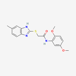 molecular formula C18H19N3O3S B4979885 N-(2,5-dimethoxyphenyl)-2-[(6-methyl-1H-benzimidazol-2-yl)thio]acetamide 
