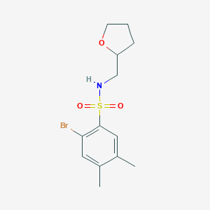 molecular formula C13H18BrNO3S B497990 2-bromo-4,5-dimethyl-N-(oxolan-2-ylmethyl)benzenesulfonamide CAS No. 898647-54-6