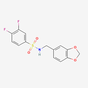 molecular formula C14H11F2NO4S B4979909 N-(1,3-benzodioxol-5-ylmethyl)-3,4-difluorobenzenesulfonamide 