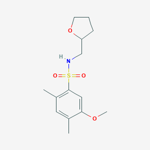 molecular formula C14H21NO4S B497991 [(5-Methoxy-2,4-dimethylphenyl)sulfonyl](oxolan-2-ylmethyl)amine CAS No. 902249-33-6