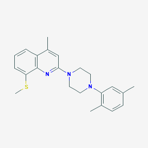 molecular formula C23H27N3S B4979910 2-[4-(2,5-dimethylphenyl)-1-piperazinyl]-4-methyl-8-(methylthio)quinoline 