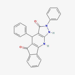 molecular formula C25H17N3O2 B4979914 3-hydroxy-2,4-diphenyl-4,10-dihydroindeno[1,2-b]pyrazolo[4,3-e]pyridin-5(2H)-one CAS No. 6108-15-2