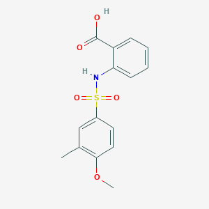 molecular formula C15H15NO5S B497996 2-{[(4-Methoxy-3-methylphenyl)sulfonyl]amino}benzoic acid CAS No. 886119-88-6