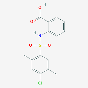 molecular formula C15H14ClNO4S B497997 2-{[(4-Chloro-2,5-dimethylphenyl)sulfonyl]amino}benzoic acid CAS No. 886120-00-9
