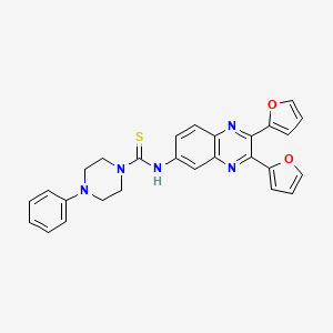 molecular formula C27H23N5O2S B4980018 N-(2,3-di-2-furyl-6-quinoxalinyl)-4-phenyl-1-piperazinecarbothioamide 