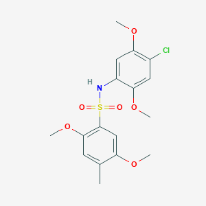 molecular formula C17H20ClNO6S B498002 N-(4-chloro-2,5-dimethoxyphenyl)-2,5-dimethoxy-4-methylbenzenesulfonamide CAS No. 886127-93-1