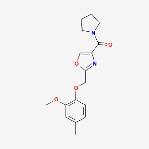 molecular formula C17H20N2O4 B4980030 2-[(2-methoxy-4-methylphenoxy)methyl]-4-(1-pyrrolidinylcarbonyl)-1,3-oxazole 