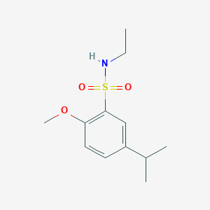 molecular formula C12H19NO3S B498006 N-ethyl-5-isopropyl-2-methoxybenzenesulfonamide CAS No. 886122-91-4