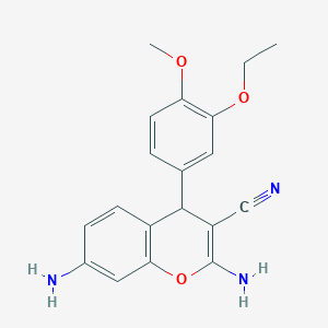 molecular formula C19H19N3O3 B4980077 2,7-diamino-4-(3-ethoxy-4-methoxyphenyl)-4H-chromene-3-carbonitrile 