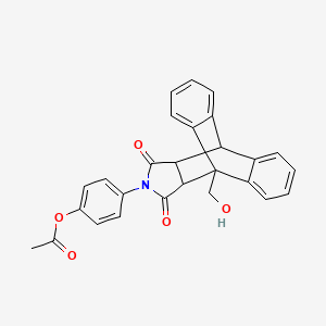 4-[1-(hydroxymethyl)-16,18-dioxo-17-azapentacyclo[6.6.5.0~2,7~.0~9,14~.0~15,19~]nonadeca-2,4,6,9,11,13-hexaen-17-yl]phenyl acetate